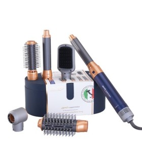 سشوار و حالت‌دهنده مو انزو مدل ENZO 6-in-1 Air Styler EN-4133 - رنگ سرمه‌ای نارنجی