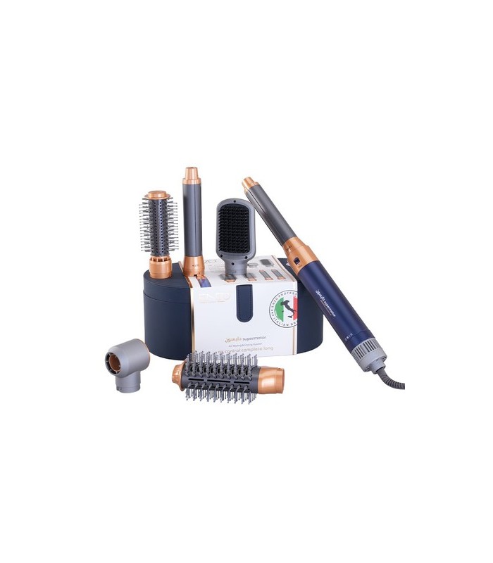 سشوار و حالت‌دهنده مو انزو مدل ENZO 6-in-1 Air Styler EN-4133 - رنگ سرمه‌ای نارنجی