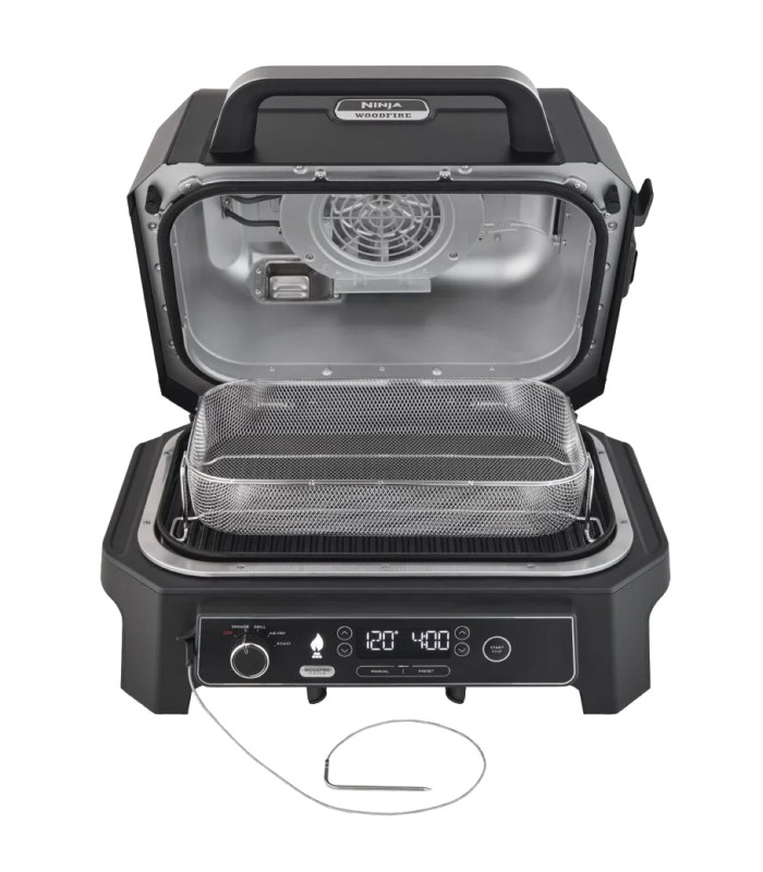 گریل و باربیکیو برقی نینجا مدل Ninja Woodfire Pro XL Electric BBQ Grill and smoker OG850