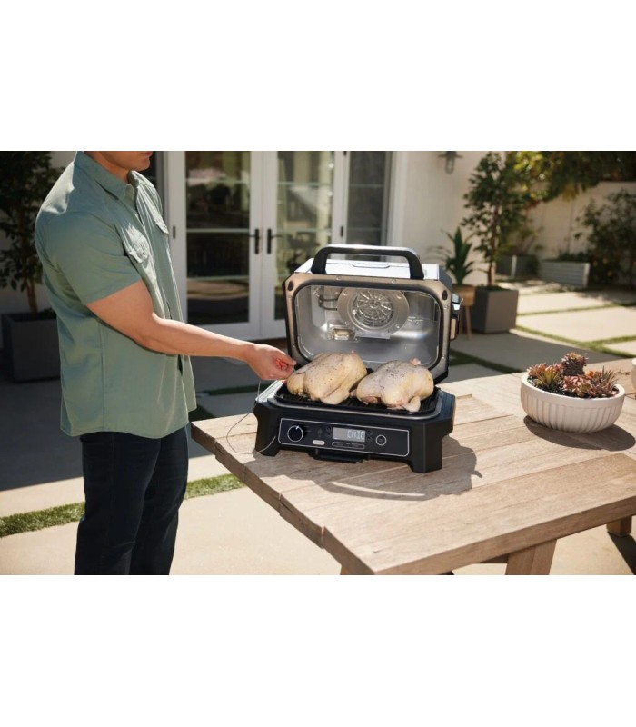 گریل و باربیکیو برقی نینجا مدل Ninja Woodfire Pro XL Electric BBQ Grill and smoker OG850