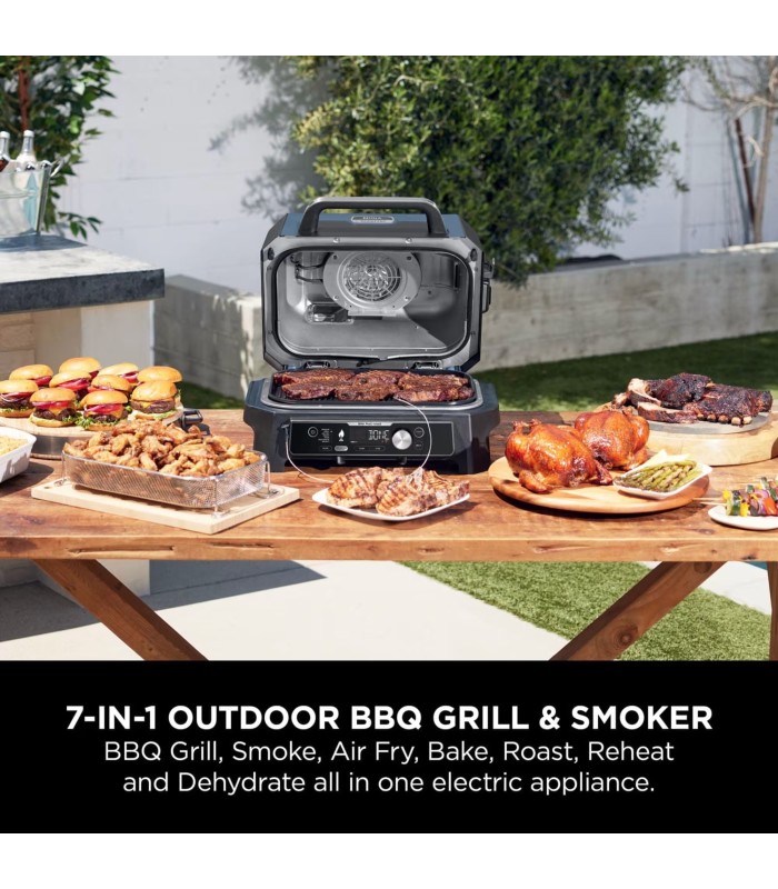 گریل و باربیکیو برقی نینجا مدل Ninja Woodfire Pro Connect XL Electric BBQ Grill & Smoker OG901