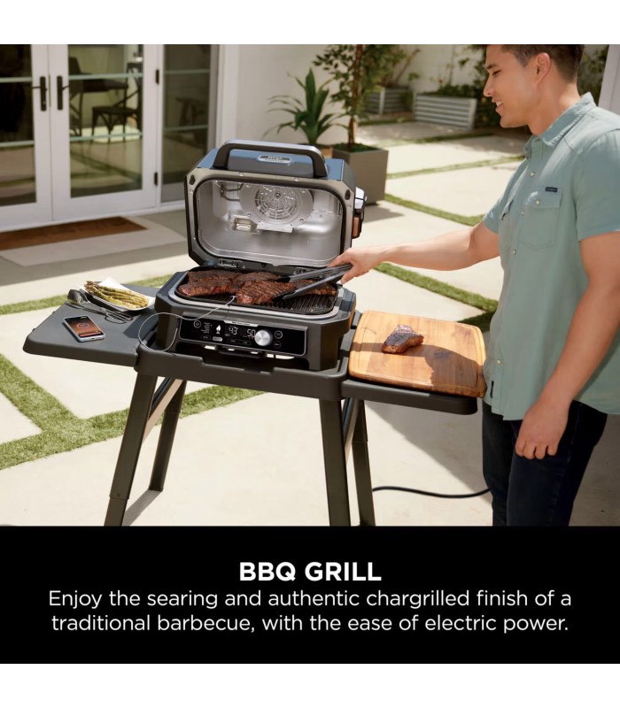 گریل و باربیکیو برقی نینجا مدل Ninja Woodfire Pro Connect XL Electric BBQ Grill & Smoker OG901