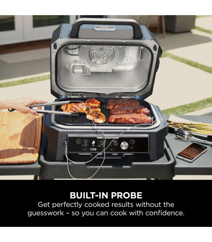 گریل و باربیکیو برقی نینجا مدل Ninja Woodfire Pro Connect XL Electric BBQ Grill & Smoker OG901