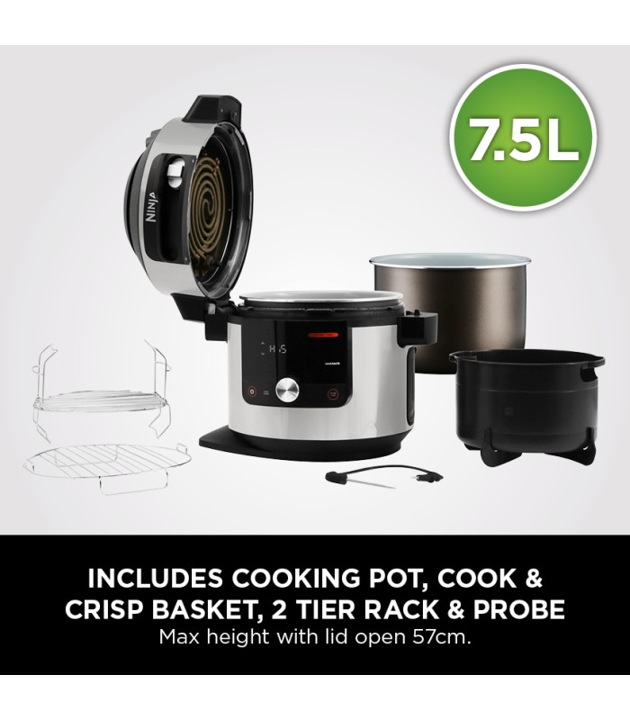 مولتی کوکر نینجا مدل Ninja Foodi MAX 15-in-1 SmartLid Multi-Cooker 7.5L OL750