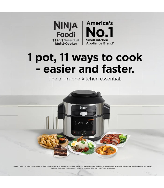 مولتی کوکر نینجا مدل Ninja Foodi SmartLid 11-in-1 Multi-Cooker 6L OL550
