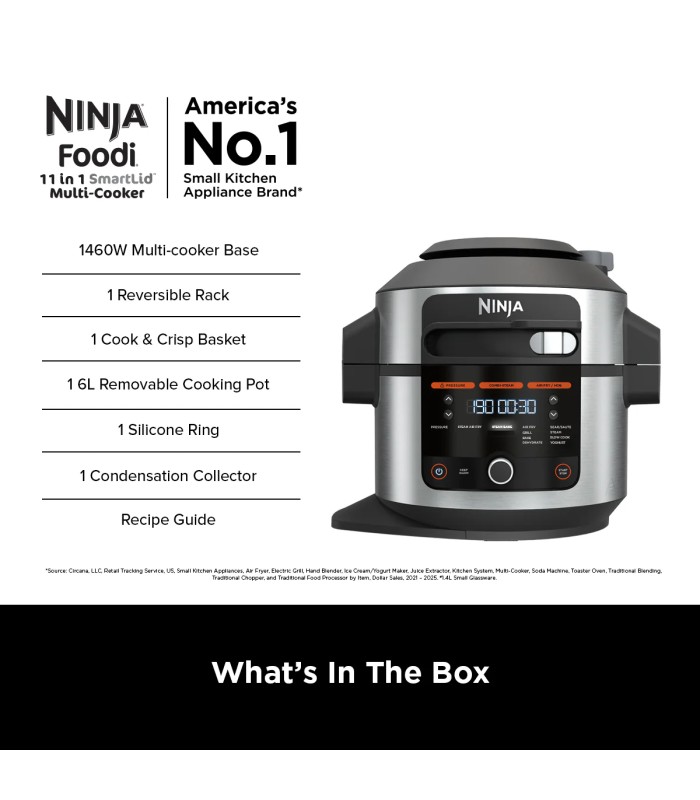 مولتی کوکر نینجا مدل Ninja Foodi SmartLid 11-in-1 Multi-Cooker 6L OL550