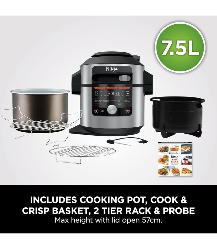 مولتی کوکر نینجا مدل Ninja Foodi MAX 15-in-1 SmartLid 7.5L Multicooker OL750
