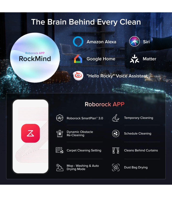 جارو رباتیک هوشمند روبوراک مدل Roborock Saros 20 Sonic | رنگ مشکی
