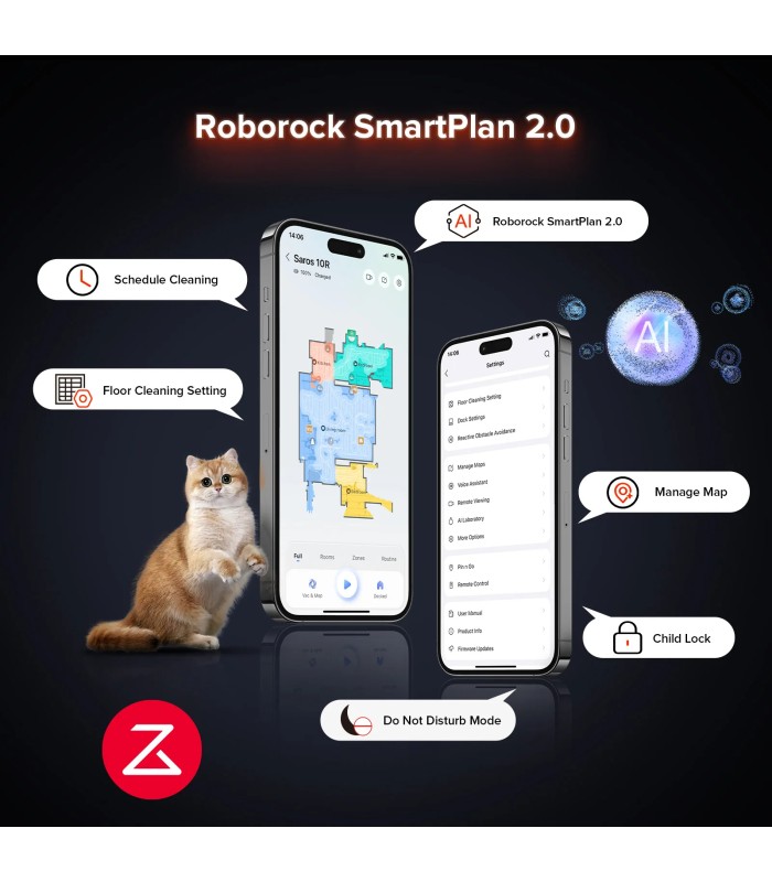 جارو رباتیک هوشمند روبوراک مدل Roborock Saros 10R | رنگ مشکی