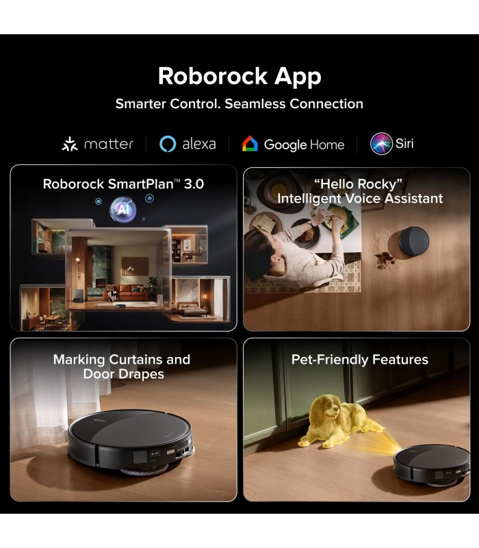 جارو رباتیک هوشمند روبوراک مدل Roborock Saros 20 | رنگ مشکی