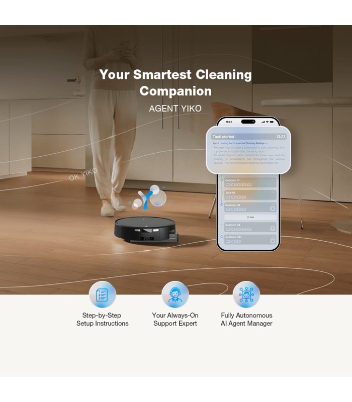 جارو رباتیک هوشمند اکووکس مدل ECOVACS DEEBOT T90 PRO OMNI | رنگ مشکی
