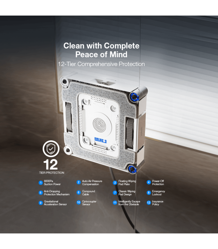 ربات شیشه‌شوی هوشمند اکووکس مدل ECOVACS WINBOT W3 | رنگ سفید