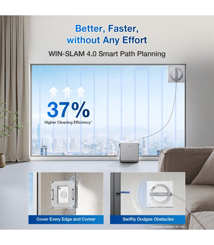 ربات شیشه‌شوی هوشمند اکووکس مدل ECOVACS WINBOT W2 PRO OMNI | رنگ سفید
