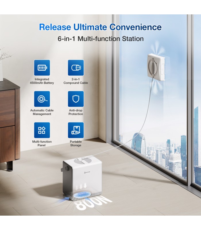 ربات شیشه‌شوی هوشمند اکووکس مدل ECOVACS WINBOT W2 PRO OMNI | رنگ سفید