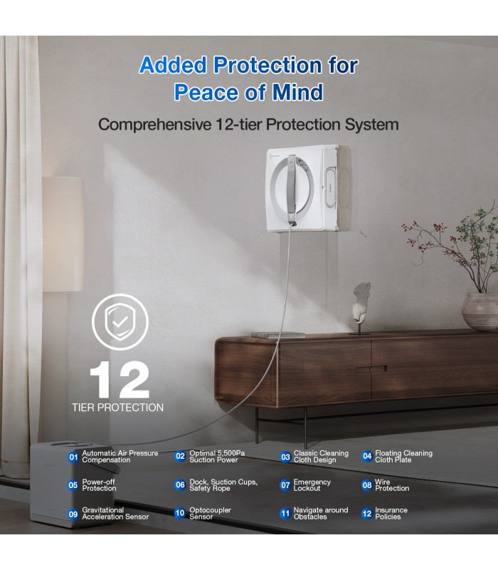 ربات شیشه‌شوی هوشمند اکووکس مدل ECOVACS WINBOT W2 PRO OMNI | رنگ سفید