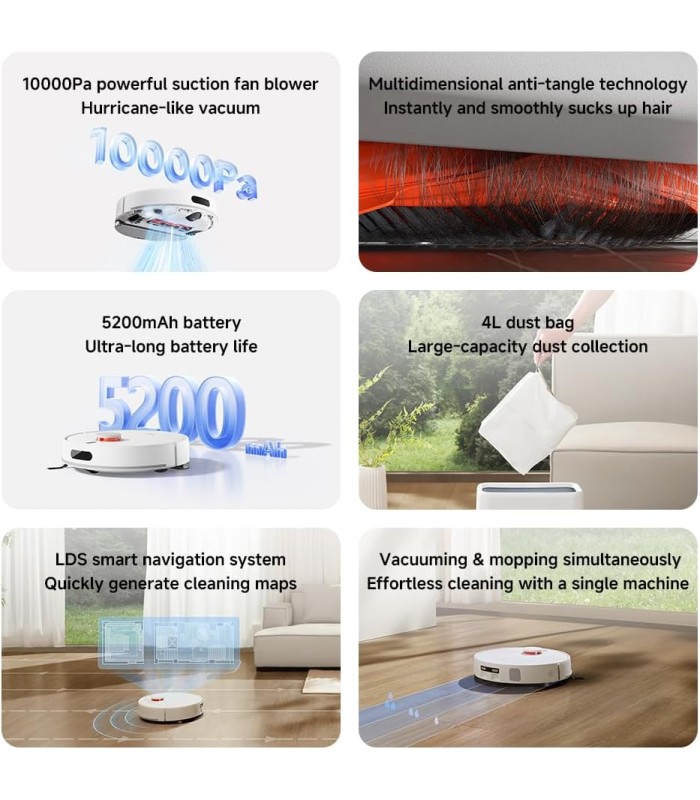 جارو رباتیک هوشمند شیائومی مدل Xiaomi Robot Vacuum H40 | رنگ سفید