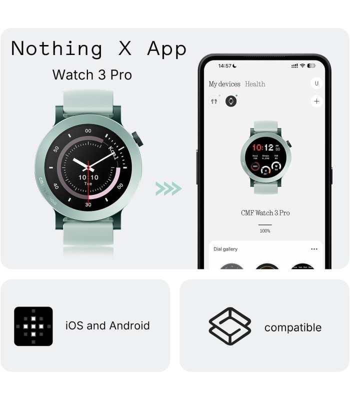 ساعت هوشمند cmf مدل WATCH 3 PRO | رنگ خاکستری تیره