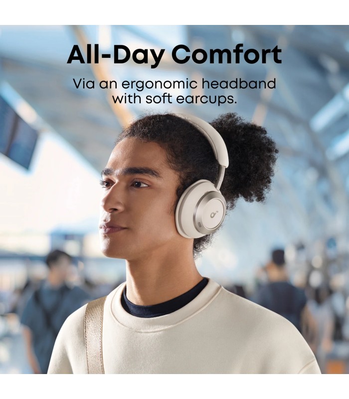 هدفون بی‌سیم روگوشی انکر مدل Anker soundcore Space One Pro A3062 | رنگ سفید