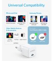 آداپتور شارژر ۲۰ وات انکر مدل Anker PowerPort III 20W A2149 | رنگ سفید