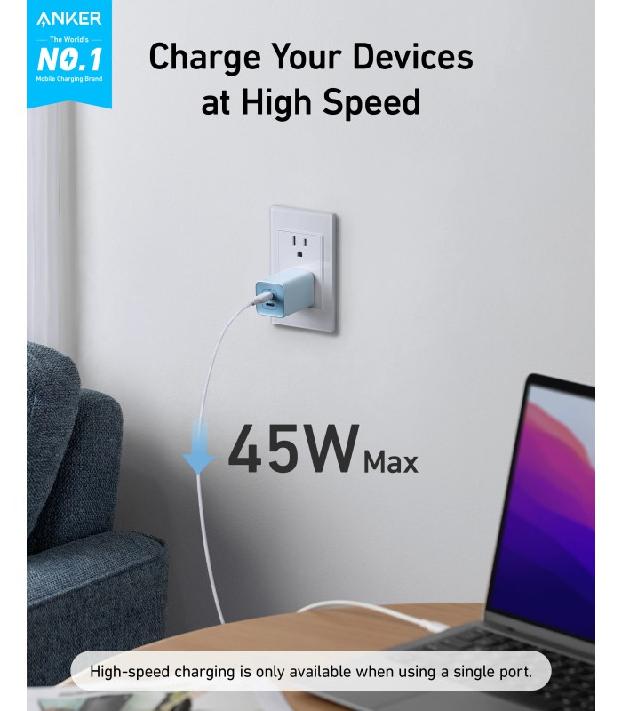 آداپتور شارژر ۴۷ وات انکر مدل Anker Nano 3 47W 523 Charger A2039 | رنگ مشکی