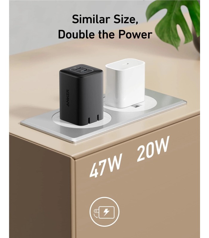 آداپتور شارژر ۴۷ وات انکر مدل Anker Nano 3 47W 523 Charger A2039 | رنگ مشکی