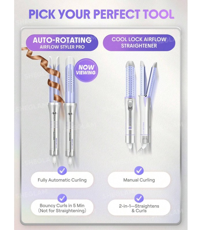 فر کننده مو شیگلم مدل Sheglam One Touch Airflow Styler Pro 1"/25mm | سایز ۲۵ میلی‌متر