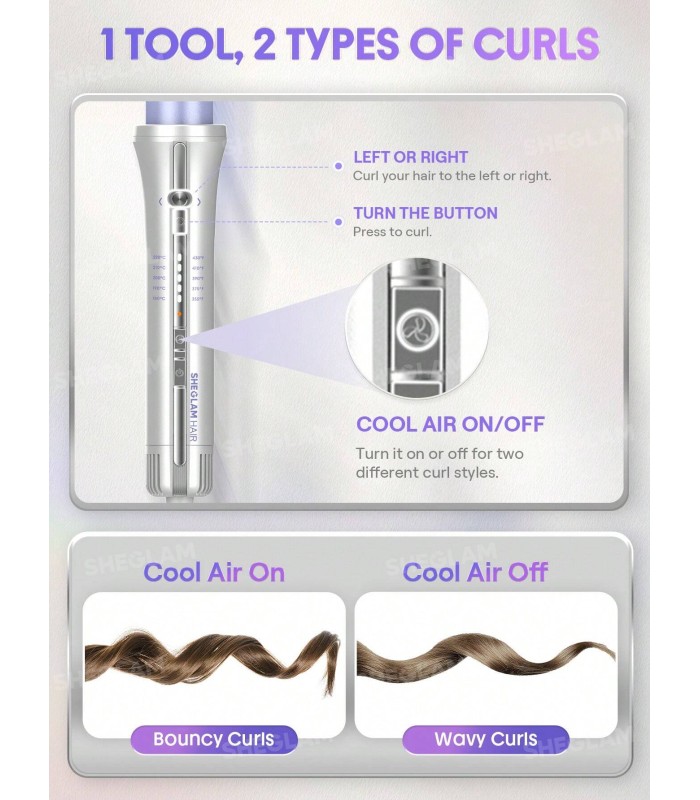 فر کننده مو شیگلم مدل Sheglam One Touch Airflow Styler Pro 1"/25mm | سایز ۲۵ میلی‌متر