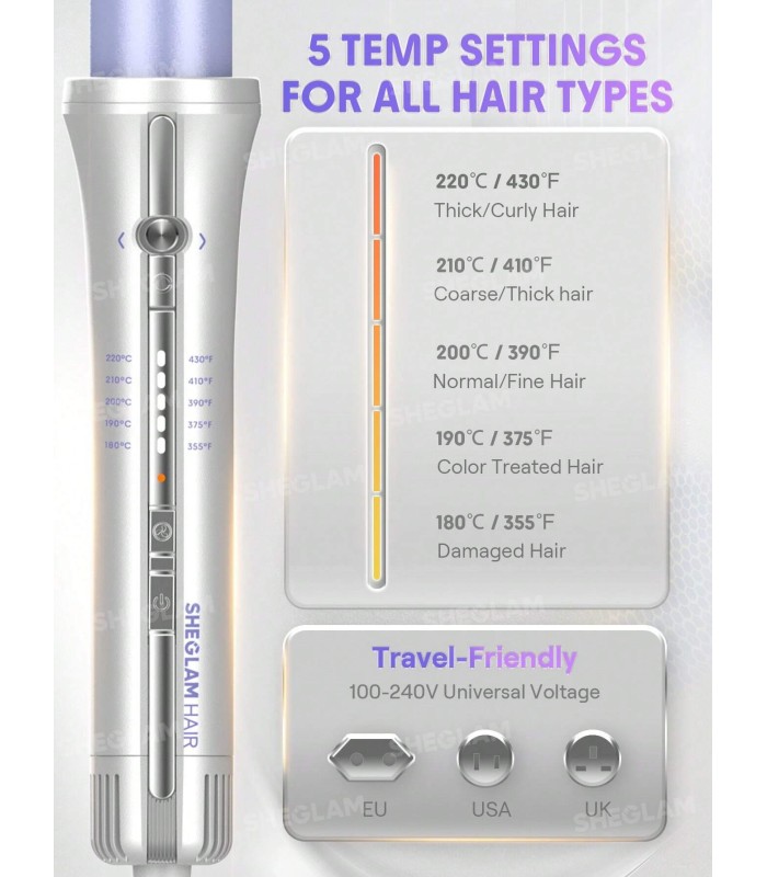 فر کننده مو شیگلم مدل Sheglam One Touch Airflow Styler Pro 1"/25mm | سایز ۲۵ میلی‌متر