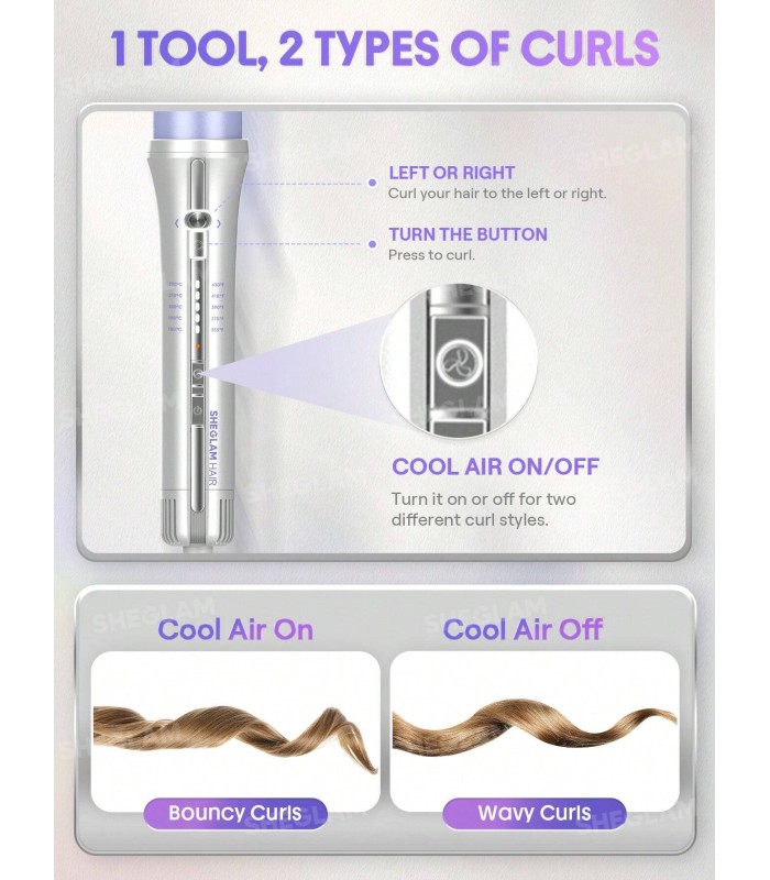 فر کننده مو شیگلم مدل Sheglam One Touch Airflow Styler Pro 1.25"/32mm | سایز ۳۲ میلی‌متر