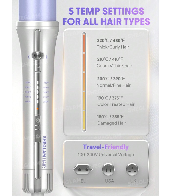 فر کننده مو شیگلم مدل Sheglam One Touch Airflow Styler Pro 1.25"/32mm | سایز ۳۲ میلی‌متر