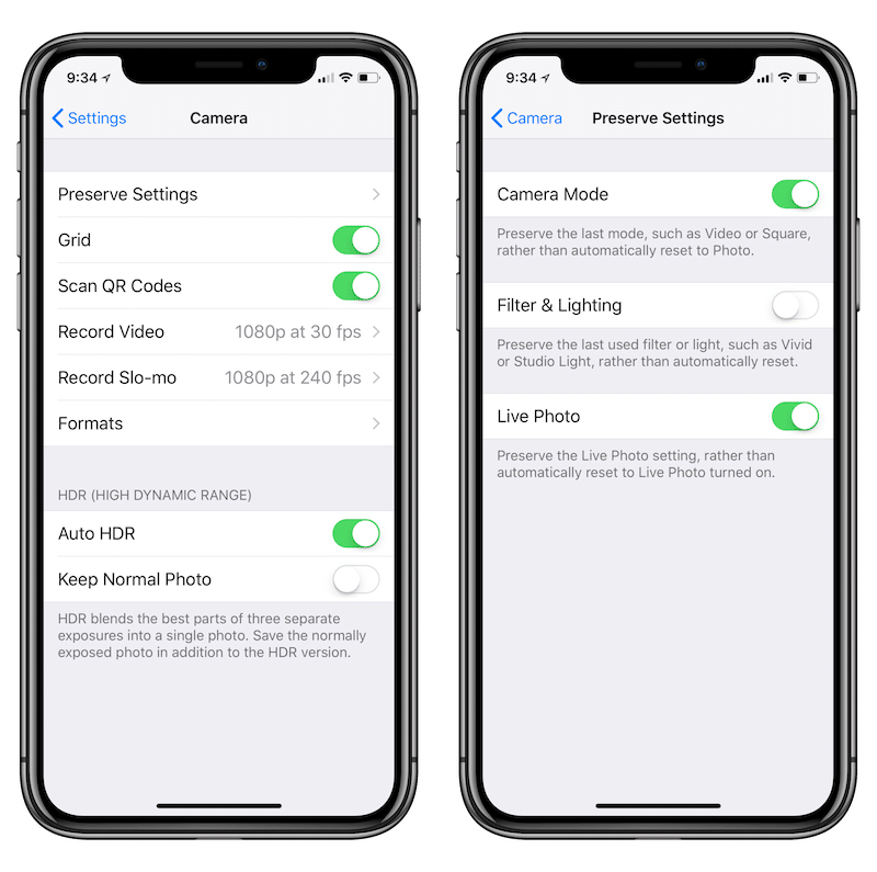 آموزش نحوه تنظیمات دوربین در آیفون