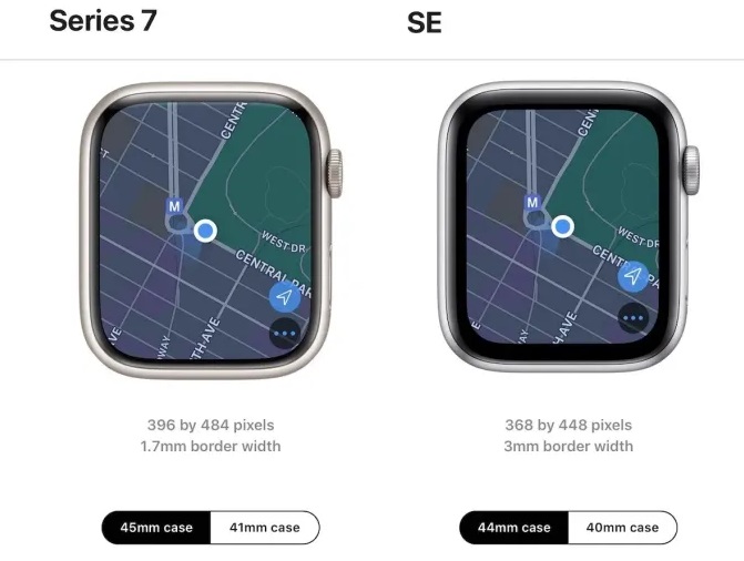 apple watch series 7 vs se