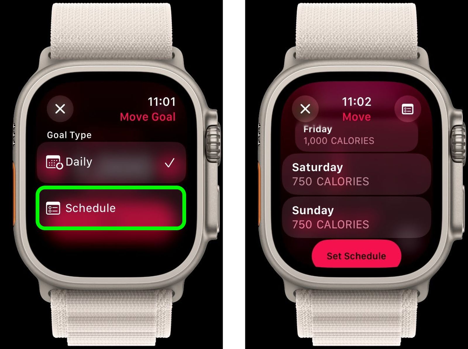 تغییر هدف کالری سوزی در اپل واچ