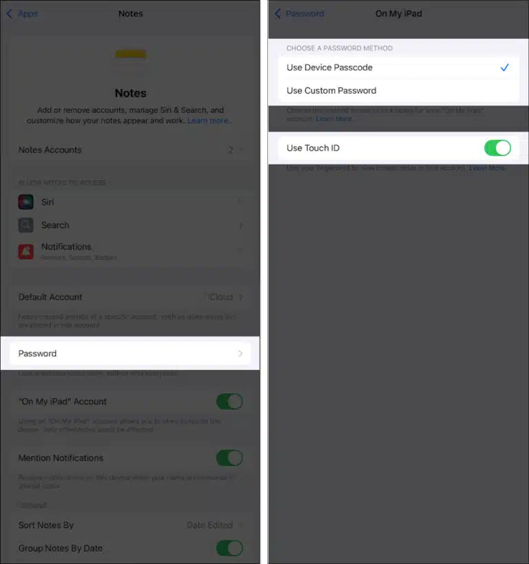 قفل کردن یادداشت در برنامه نوت آیفون و آیپد