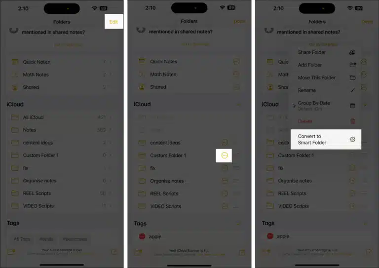 تغییر پوشه عادی به پوشه هوشمند