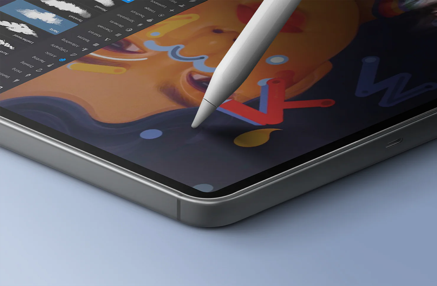 اپل پنسل روی محافظ پیپرلایک آیپد