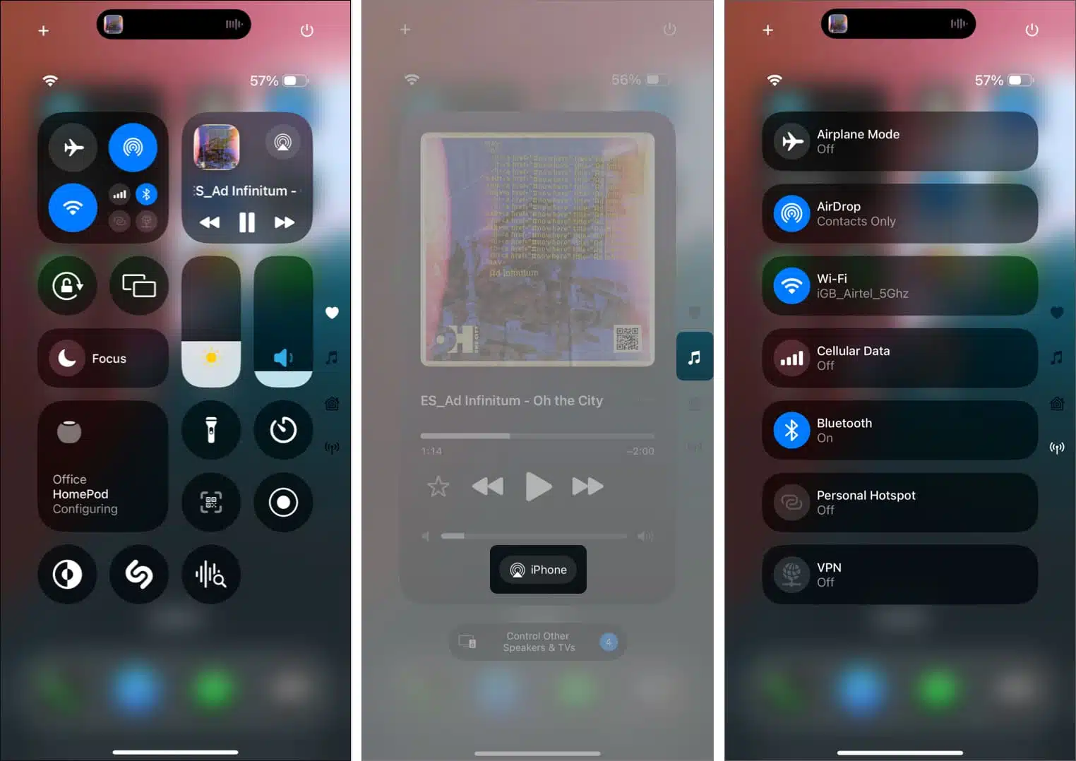 کنترل سنتر آیفون در iOS 18