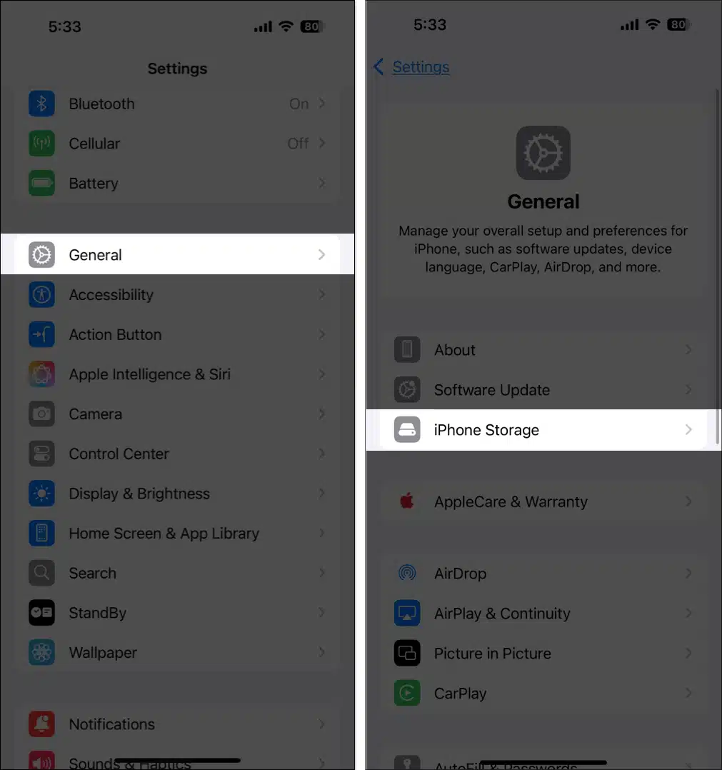 چک کردن حافظه داخلی آیفون برای حجم واتساپ