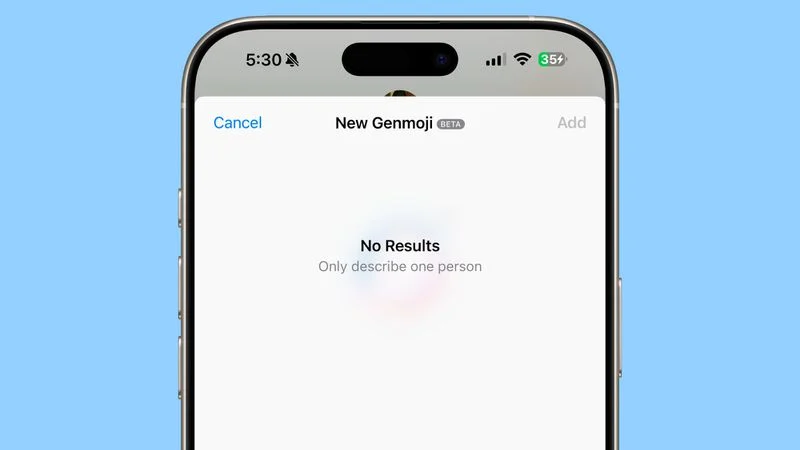 با Genmoji نمی‌توان از چند نفر ایموجی ساخت