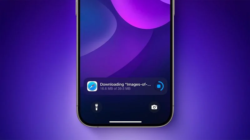 مشاهده روند دانلود در آپدیت iOS 18.2 در صفحه قفل