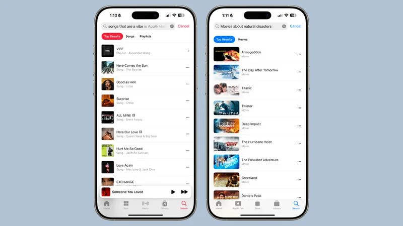 سرچ هوشمند در Apple Music با آپدیت iOS 18.2