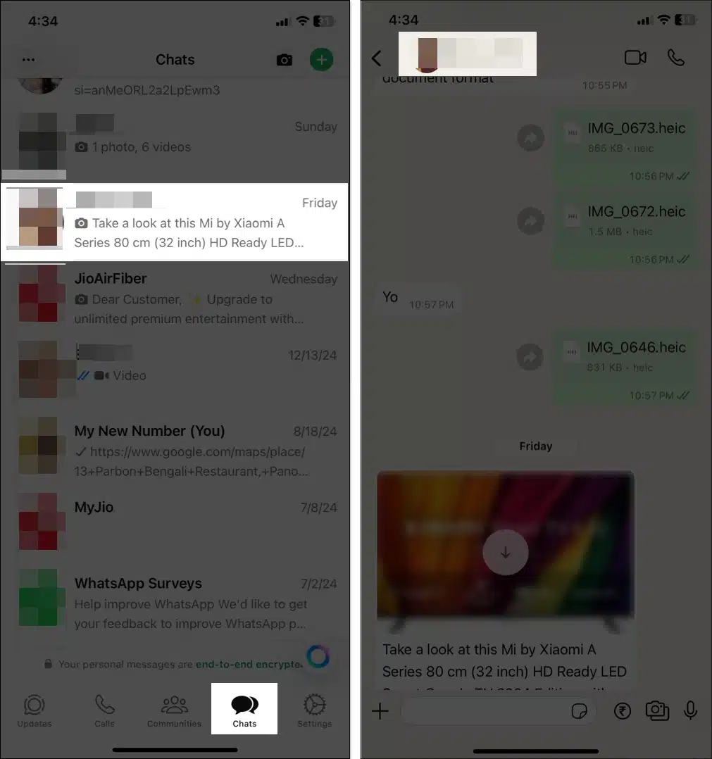 آموزش پاک کردن چت ها در واتساپ