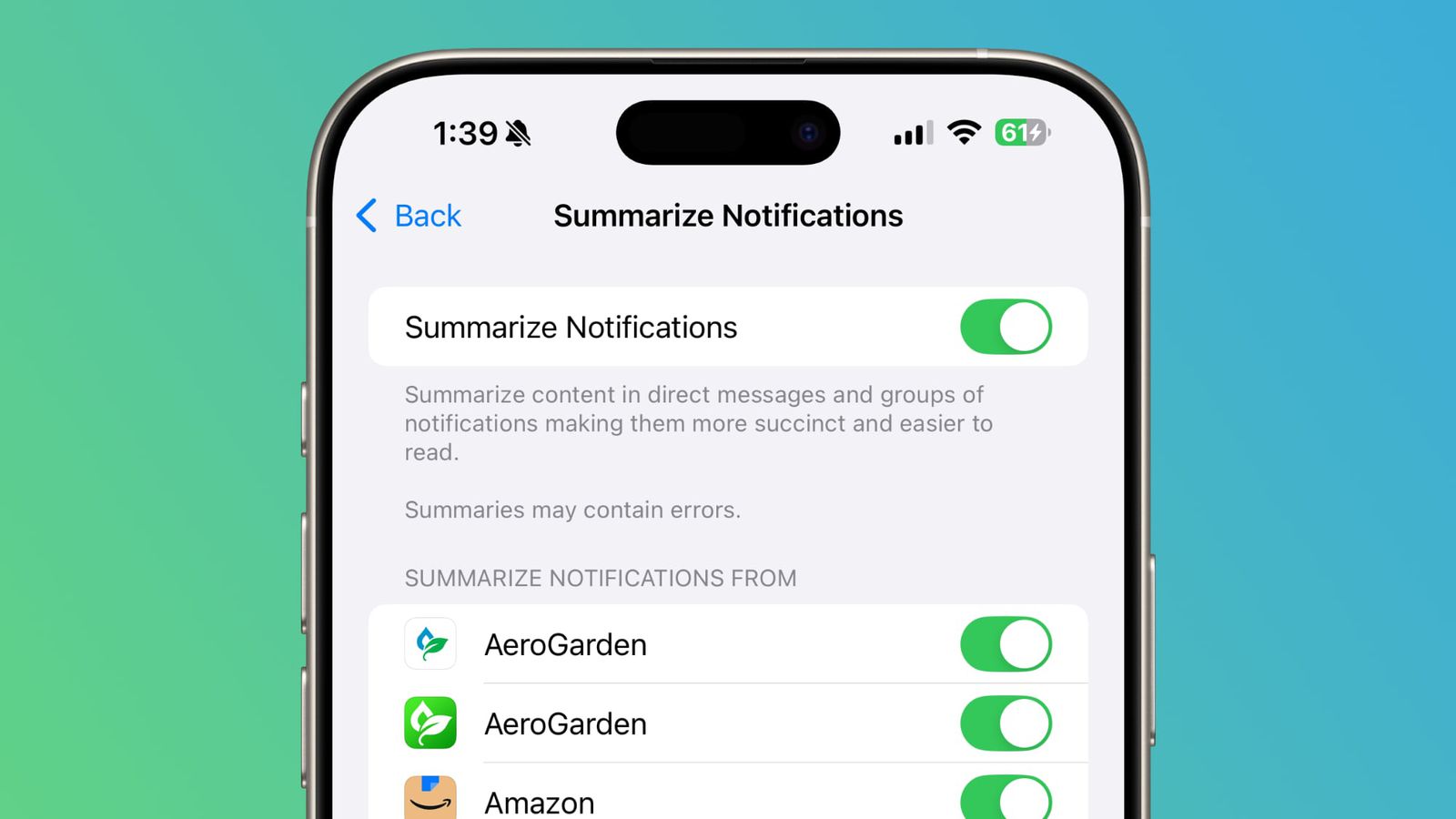 خلاصه کردن نوتیفیکیشنها در آیفون ممکن است خطا داشته باشد