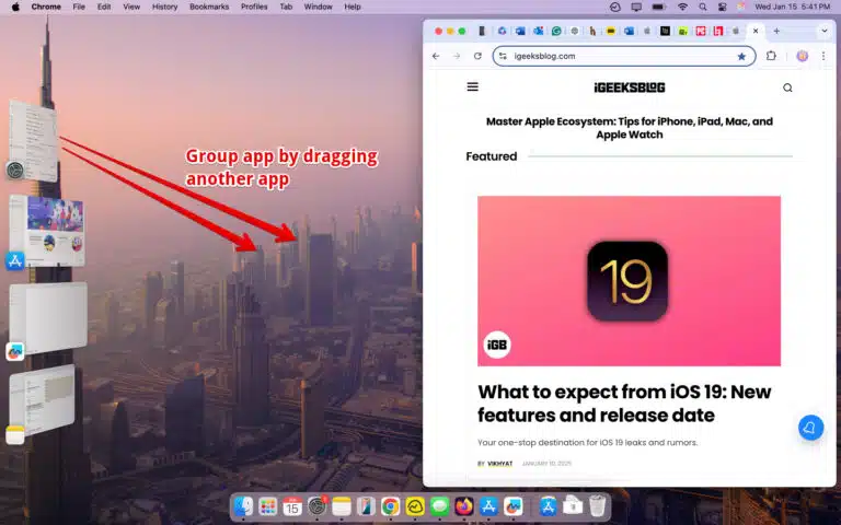 اضافه کردن برنامه به دسته بندی Stage Manager مک