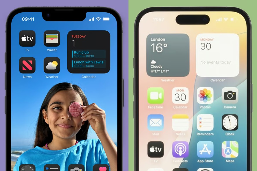 صفحه نمایش آیفون 16e در برابر آیفون ۱۶ نرمال