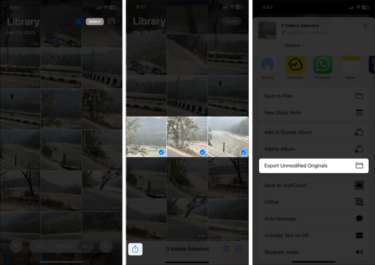 انتخاب عکس و فیلم برای انتقال از آیفون به فلش مموری