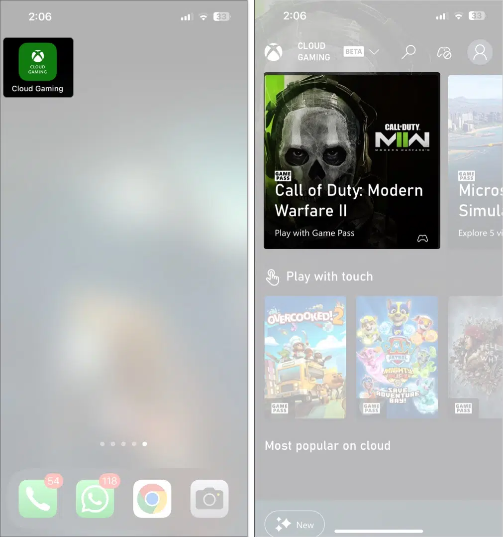 بازی کال آف دیوتی روی آیفون از طریق ایکس باکس کلاود گیمینگ