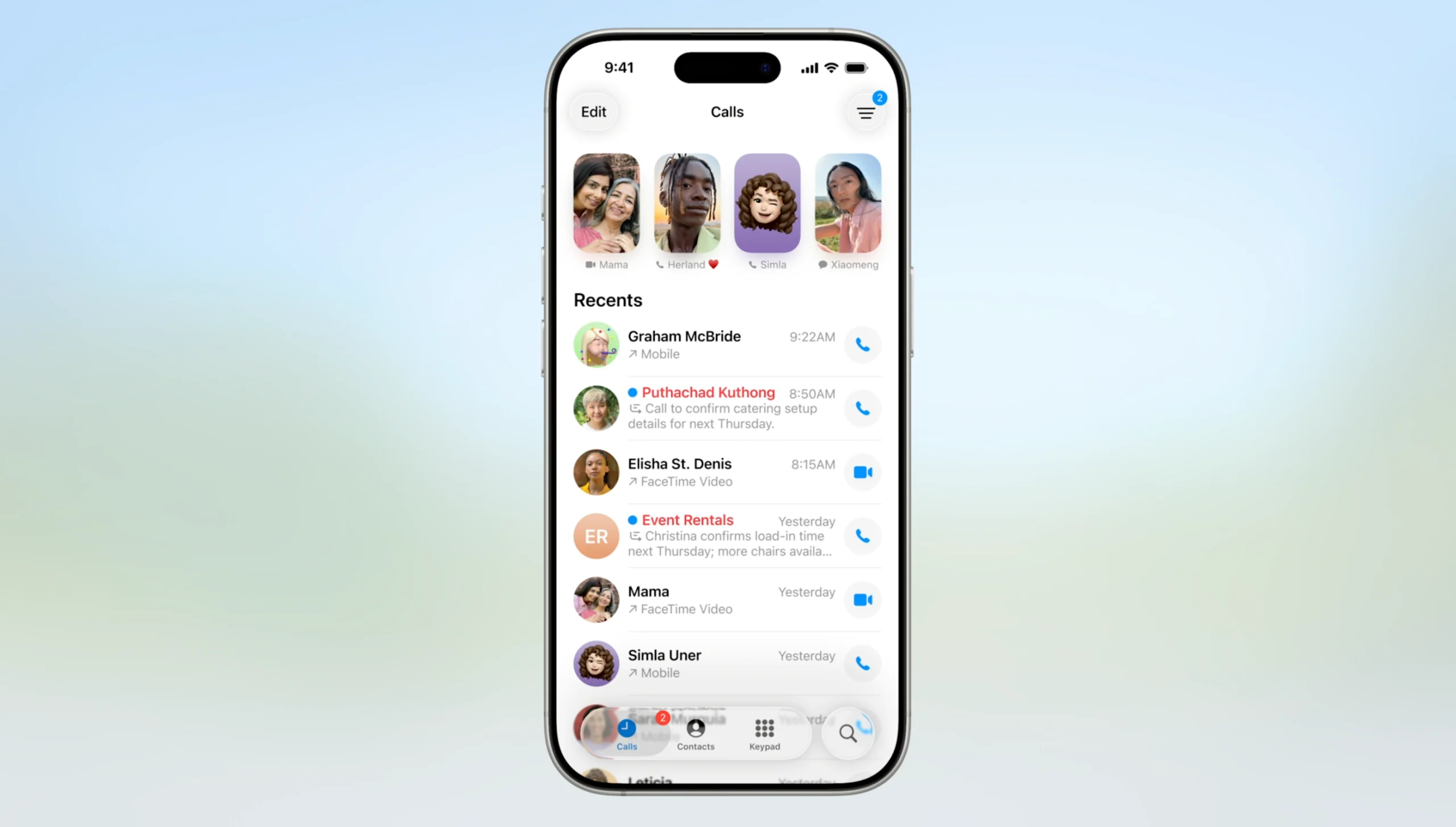 ظاهر جدید برای اپلیکیشن‌های دوربین، سافاری و تلفن در رویداد WWDC ۲۰۲۵