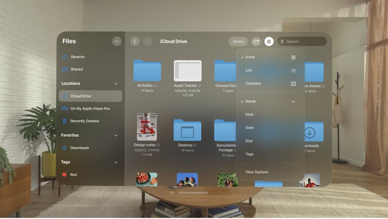 شفافیت در پنجره‌های visionOS
