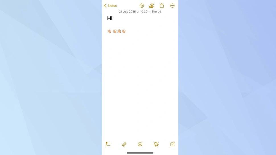 در اپ یادداشت آیفون پیام‌رسانی را به صورت هم‌زمان شروع کنید